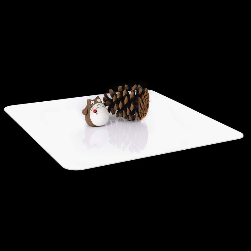 KINJOEK 2 PCS 30x30cm 12 x 12 Inch Acrylic White Reflective Display Table Riser for Professional Product Photography, Tabletop Background Photo Boards for Product Table Top Photography Shooting - Image 3